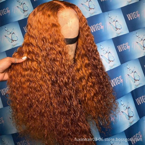 Wholesale Beauty Supply Ginger Color Lace Wig Pink Hd Frontal Wig For Black Women 180 Density Red Frontal Wig With French Curls